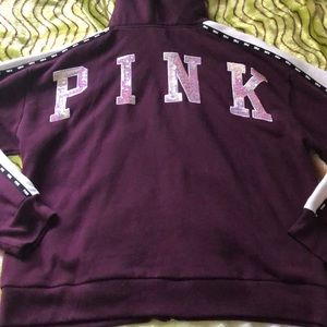 PINK Sequins zip up sweater